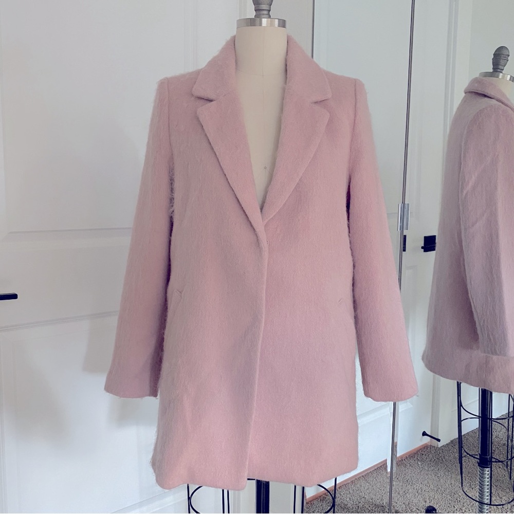 Forever 21 Exclusive Cotton Candy Pink Mohair-Texture Blazer Coat